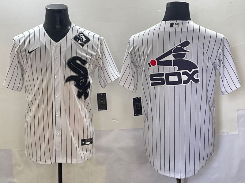 Men 2025 Chicago White Sox Blank White Stripe Game Nike MLB Jersey style 7->chicago white sox->MLB Jersey